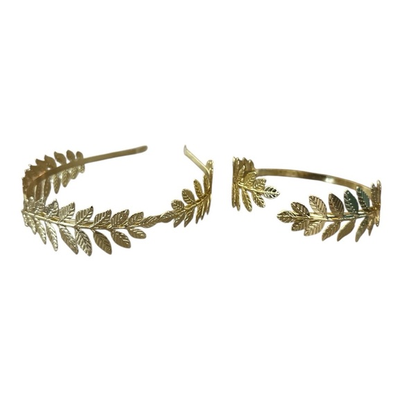 FINREZIO Greek Goddess Jewelry Set | Gold Laurel Leaf Headband & Arm Cuff | NWT - Picture 3 of 5